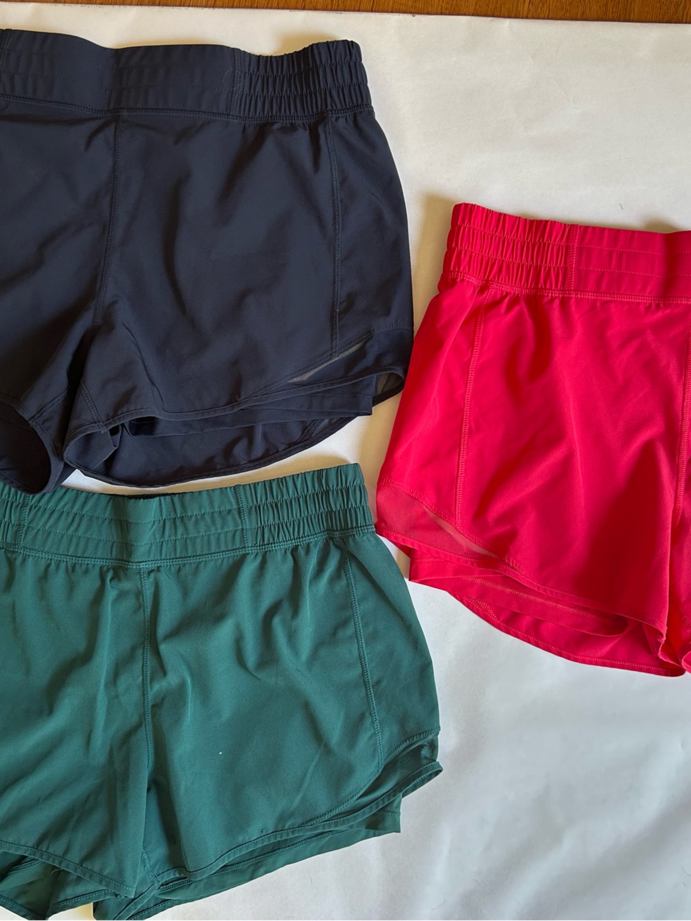 Mondetta Womens Athletic Shorts in Green, Black & Bright Pink- 3 pairs